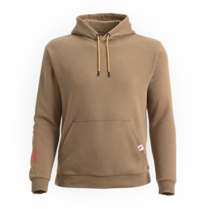 Hoodie with Sleeve Print Brown