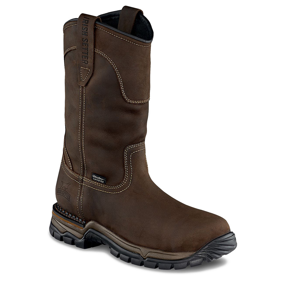 Two Harbors Men's 11-inch Waterproof Leather Soft Toe Pull-On Boot